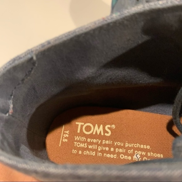 🌺TOMS Cotton Linen Boho Wedge Booties in Blue/Gray Size 5.5🌺 - Picture 6 of 6